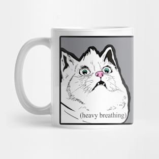 Heavy Breathing Cat Meme Mug